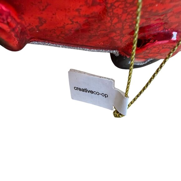 Vintage-Style Red Glass Truck Christmas Ornament Tree Creative Co-Op Farmhouse - Picture 5 of 8